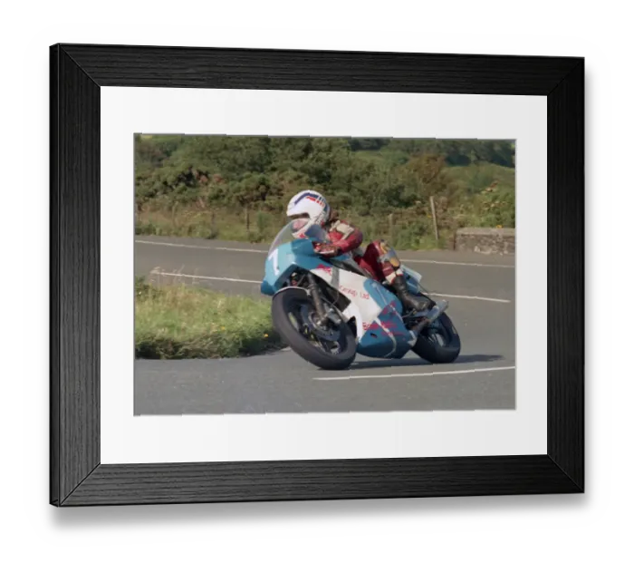 Framed Print : Justin Urch (Yamaha) 1987 Junior Manx Grand Prix Framed Print : Justin Urch (Yamaha) 1987 Junior Manx Grand Prix