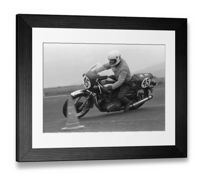Framed Print : Geoff Staples (Triumph) 1979 Jurby Airfield Framed Print : Geoff Staples (Triumph) 1979 Jurby Airfield