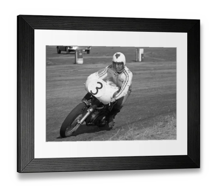 Framed Print : Frank Fox (Triumph) 1974 Jurby Airfield Framed Print : Frank Fox (Triumph) 1974 Jurby Airfield