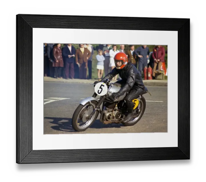 Framed Print : Peter Kermode (Velocette) 1974 Jurby Road Framed Print : Peter Kermode (Velocette) 1974 Jurby Road
