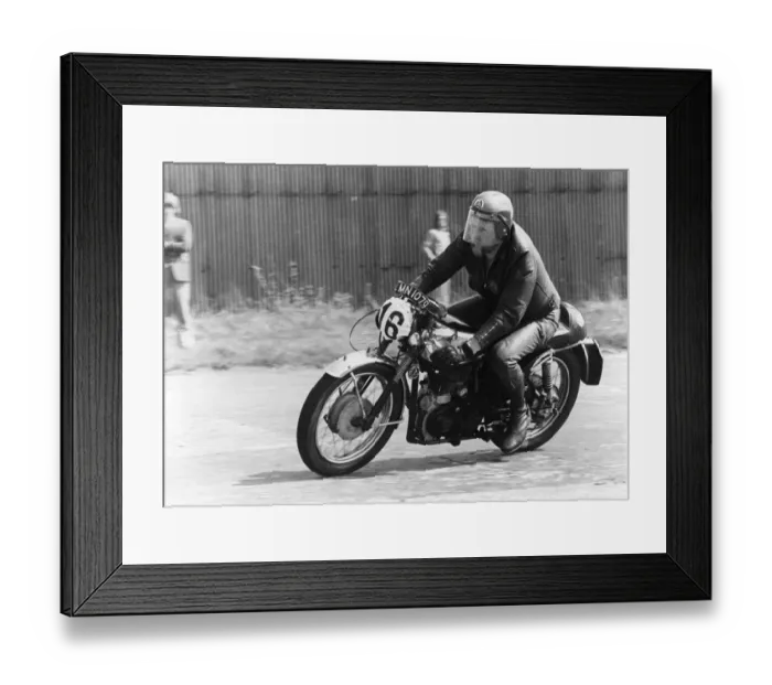 Framed Print : Norman Cowin (Velocette) Jurby Airfield Framed Print : Norman Cowin (Velocette) Jurby Airfield