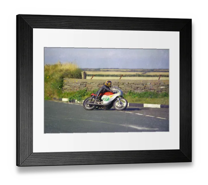 Framed Print : John Turner (Honda) 1976 Jurby Road Framed Print : John Turner (Honda) 1976 Jurby Road