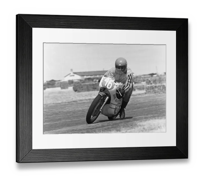 Framed Print : Malcom Teare (Yamaha) 1976 Jurby Airfield Framed Print : Malcom Teare (Yamaha) 1976 Jurby Airfield
