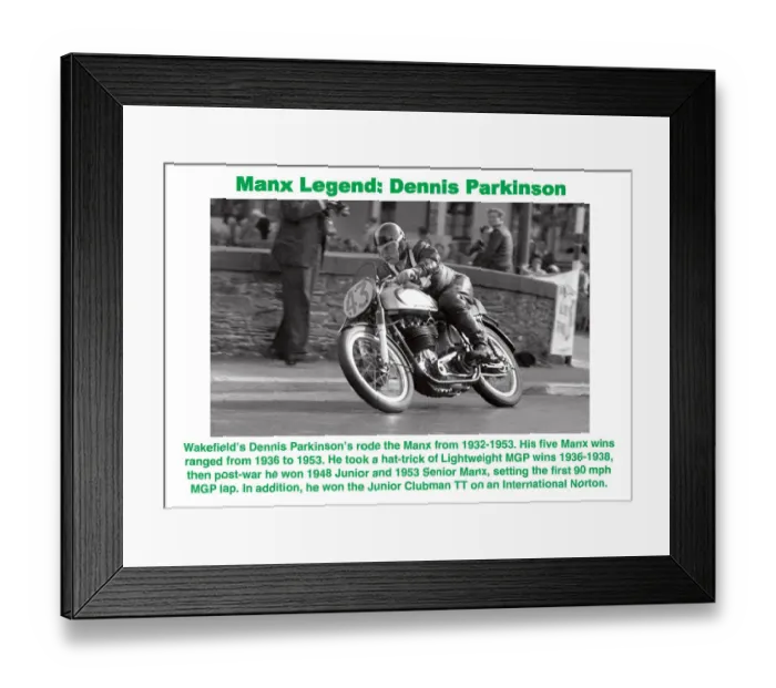 Framed Print : Manx Legend; Dennis Parkinson Framed Print : Manx Legend; Dennis Parkinson