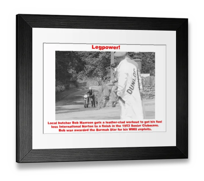 Framed Print : Legpower. Local Butcher Bob Mawson gets a leather-clad workout to get his Framed Print : Legpower. Local Butcher Bob Mawson gets a leather-clad workout to get his