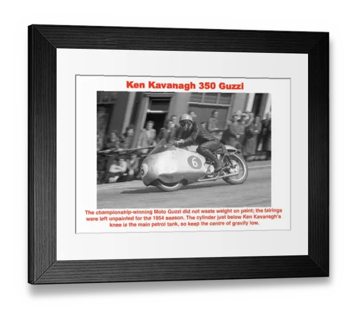 Framed Print : Ken Kavanagh 350 Guzzi Framed Print : Ken Kavanagh 350 Guzzi
