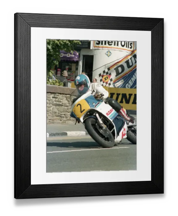 Framed Print : John McBride (Suzuki) 1987 Senior Manx Grand Prix Framed Print : John McBride (Suzuki) 1987 Senior Manx Grand Prix