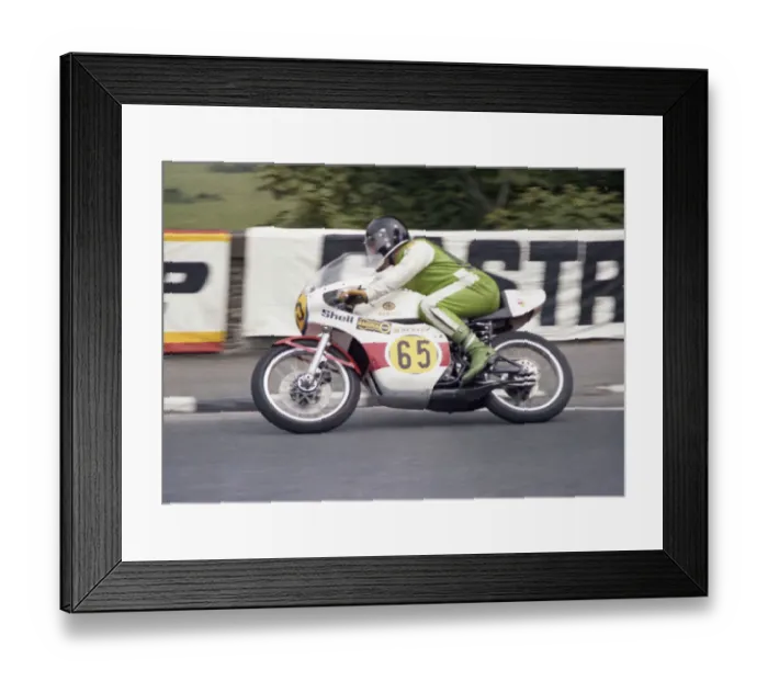Framed Print : Elmer McCabe (Yamaha) 1976 Senior TT