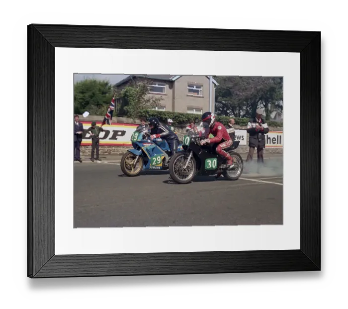 Framed Print : John Phillips (Yamaha) & Andy Basset (Yamaha) 1987 Lightweight Manx Grand Prix Framed Print : John Phillips (Yamaha) & Andy Basset (Yamaha) 1987 Lightweight Manx Grand Prix