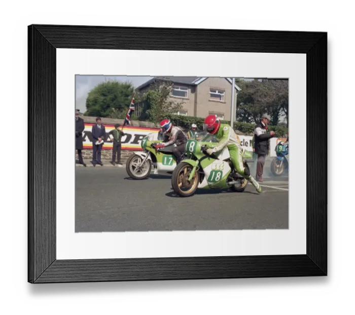 Framed Print : Neil Blackburn (Yamaha) & Nigel Griffiths (Armstrong) 1987 Lightweight Manx Grand Prix Framed Print : Neil Blackburn (Yamaha) & Nigel Griffiths (Armstrong) 1987 Lightweight Manx Grand Prix