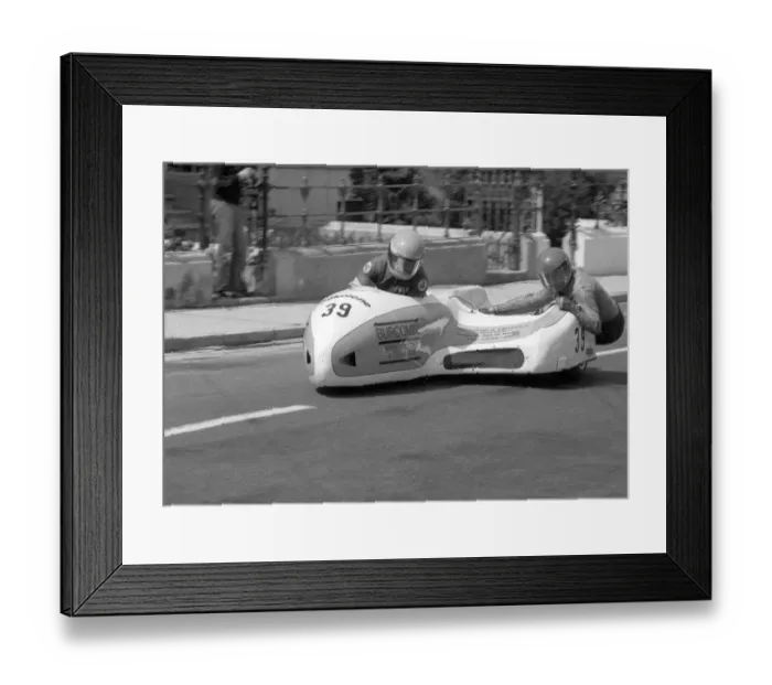 Framed Print : Mick Burcombe & Steve Parker (MBS) 1984 Sidecar TT