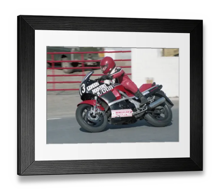 Framed Print : David Huntingdon (Kawasaki) 1985 Production TT practice Framed Print : David Huntingdon (Kawasaki) 1985 Production TT practice