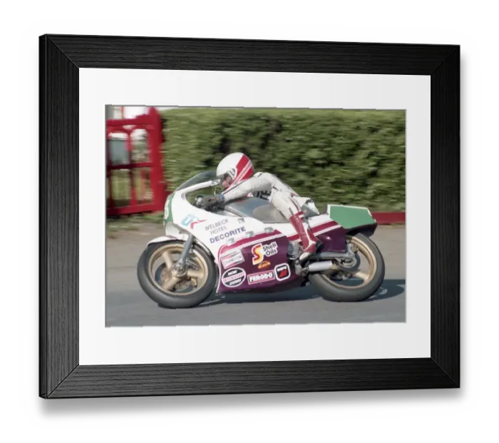 Framed Print : Kevin Mitchell (Harris) 1985 Junior TT practice Framed Print : Kevin Mitchell (Harris) 1985 Junior TT practice
