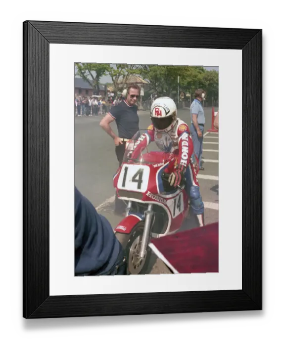 Framed Print : Ron Haslam (Honda) 1982 Classic TT