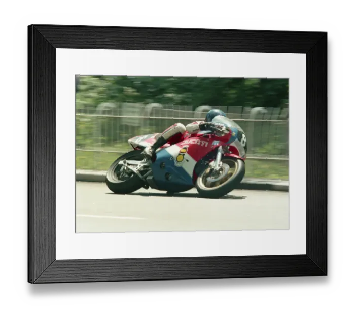 Framed Print : Tony Moran (Harris Ducati) 1987 Formula Two TT