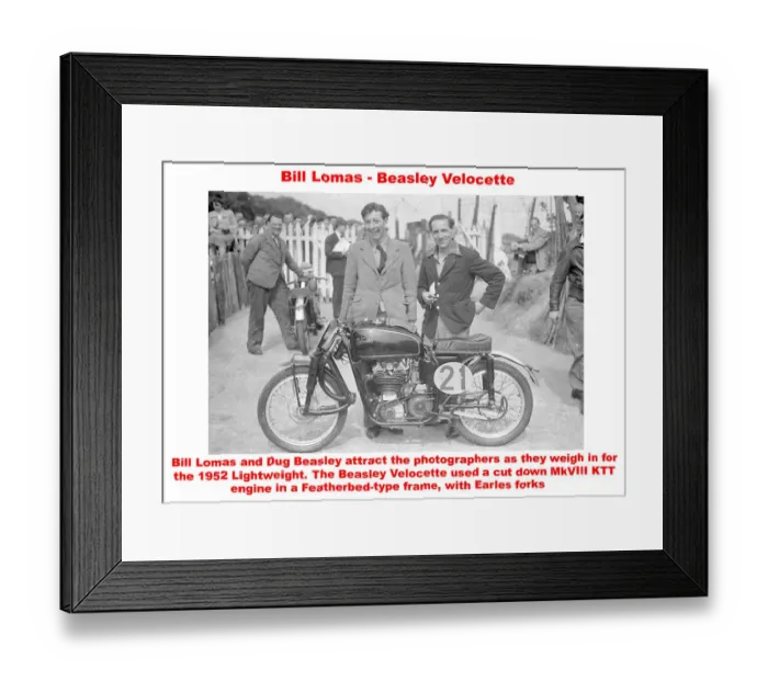 Framed Print : Bill Lomas - Beasley Velocette Framed Print : Bill Lomas - Beasley Velocette