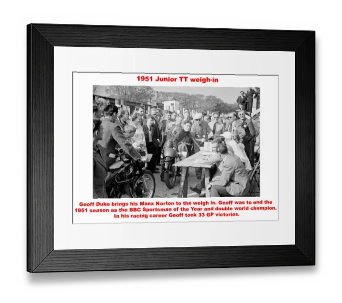 Framed Print : 1951 Junior TT weigh-in Framed Print : 1951 Junior TT weigh-in