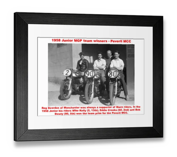 Framed Print : 1959 Junior MGP team winners - Peveril MCC Framed Print : 1959 Junior MGP team winners - Peveril MCC