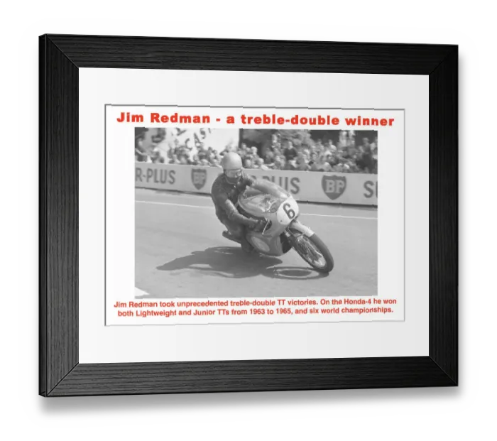 Framed Print : Jim Redman - a treble-double winner Framed Print : Jim Redman - a treble-double winner