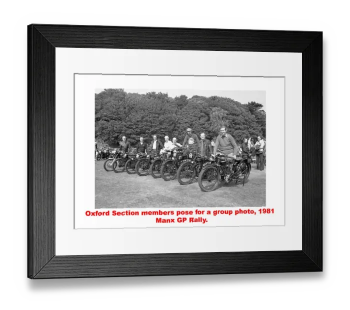 Framed Print : Oxford Section V. M. C. C, members, 1981 Manx Grand Prix rally Framed Print : Oxford Section V. M. C. C, members, 1981 Manx Grand Prix rally