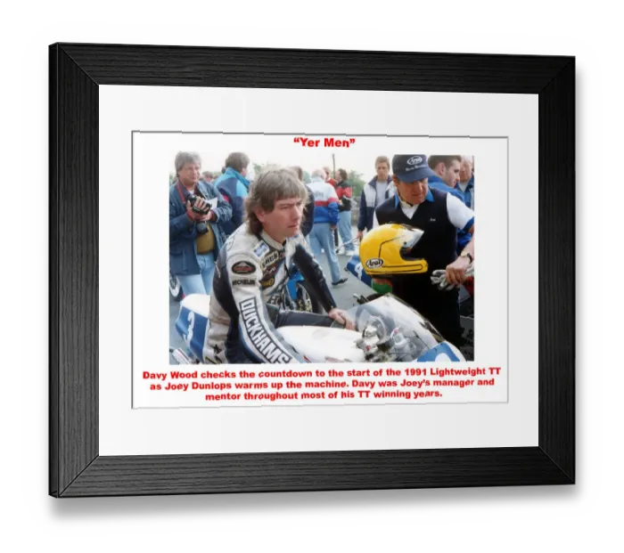 Framed Print : Yer Men. Davy Wood chcks the countdown to the start of the 1991 Lightweight Framed Print : Yer Men. Davy Wood chcks the countdown to the start of the 1991 Lightweight