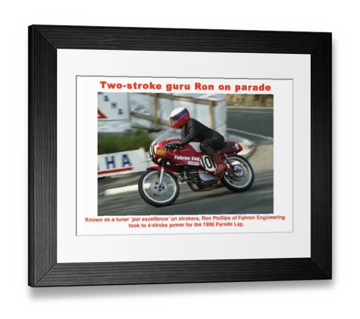 Framed Print : Two-stroke guru Ron on parade Framed Print : Two-stroke guru Ron on parade