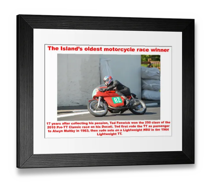 Framed Print : The Islands oldest motorcycle race winner Framed Print : The Islands oldest motorcycle race winner