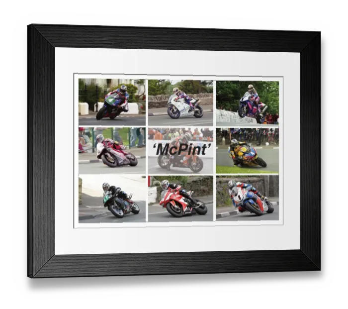 Framed Print : McPint. A selection of John McGuinness TT shots Framed Print : McPint. A selection of John McGuinness TT shots