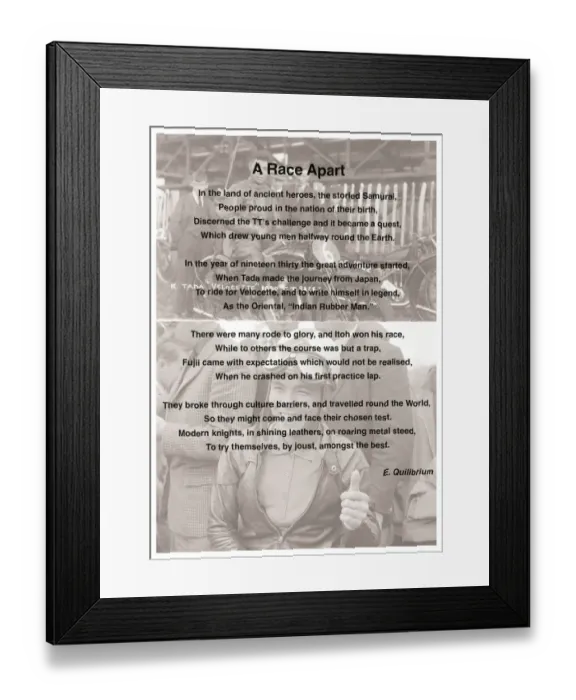 Framed Print : A Race Apart Framed Print : A Race Apart