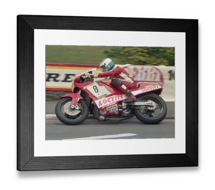 Framed Print : Steve Cull (Yamaha) 1986 Formula One TT