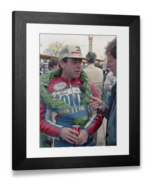 Framed Print : Geoff Johnson 1986 Formula One TT Framed Print : Geoff Johnson 1986 Formula One TT