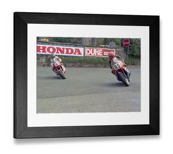 Framed Print : Dave Kerby (Honda) & Egmont Wimmeder (Harris Suzuki) 1986 Formula One TT Framed Print : Dave Kerby (Honda) & Egmont Wimmeder (Harris Suzuki) 1986 Formula One TT