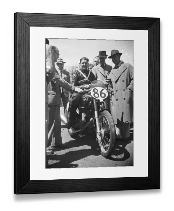 Framed Print : Eric McPherson (AJS) 1949 Junior TT Framed Print : Eric McPherson (AJS) 1949 Junior TT