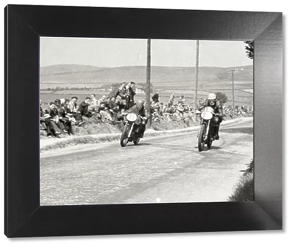 Eddie Stidolph (Norton) and Syd Lawton (AJS) 1951 Senior TT