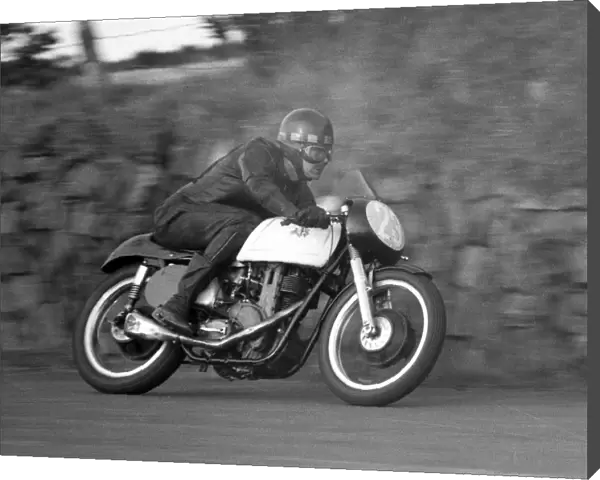 Ian Ablett (AJS) 1962 Junior Manx Grand Prix practice