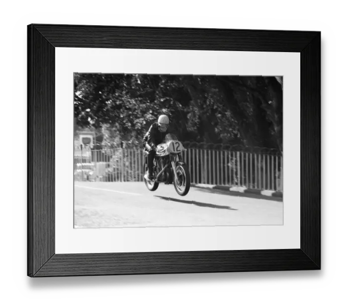 Framed Print : Norman Price (Norton) 1961 Senior Manx Grand Prix practice Framed Print : Norman Price (Norton) 1961 Senior Manx Grand Prix practice