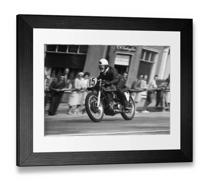 Framed Print : Graham Dickson (AJS) 1962 Junior Manx Grand Prix Framed Print : Graham Dickson (AJS) 1962 Junior Manx Grand Prix