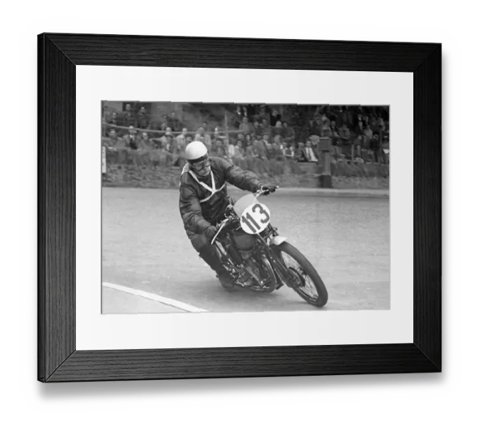 Framed Print : Frank Fletcher (Excelsior) 1950 Lightweight Clubman TT