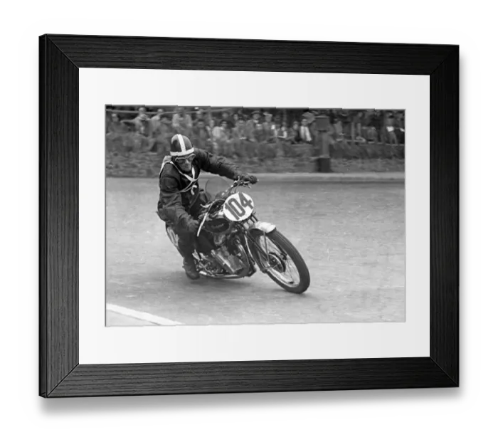 Framed Print : Tommy Brown (Excelsior) 1949 Lightweight Clubman TT