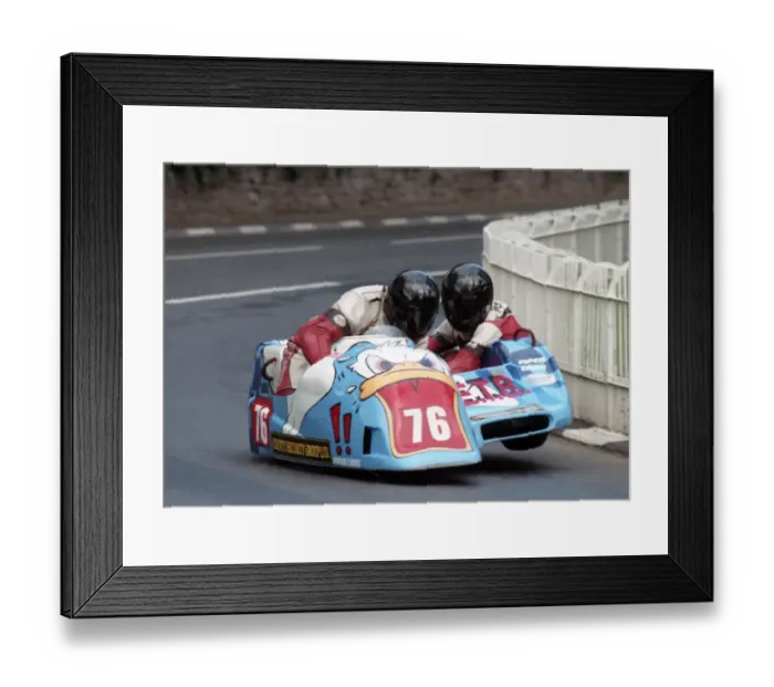 Framed Print : Brian Rostron & Ian Gemmell (Ireson) 1996 Sidecar TT