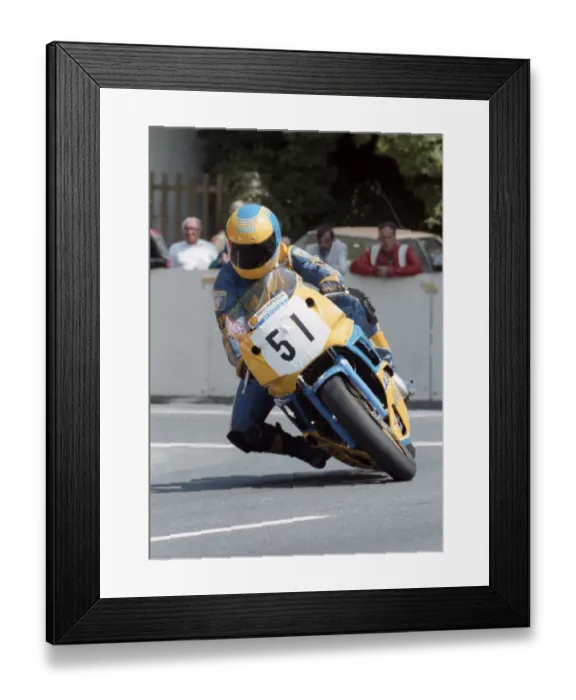Framed Print : Dave Woolams (Yamaha) 1991 Formula One TT Framed Print : Dave Woolams (Yamaha) 1991 Formula One TT
