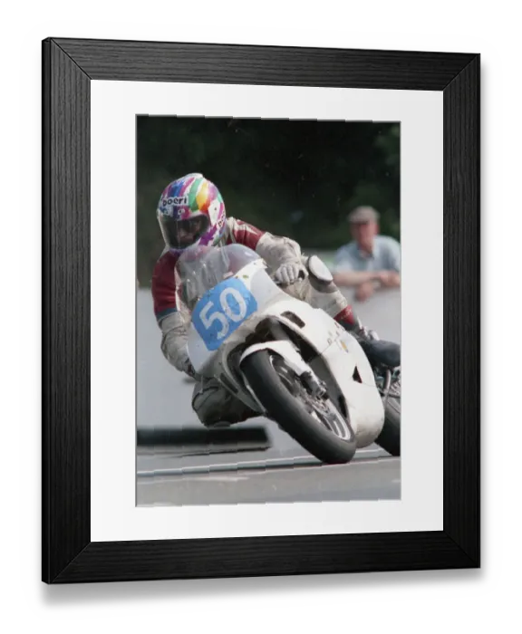 Framed Print : Mike Blake (Yamaha) 1993 Junior Manx Grand Prix