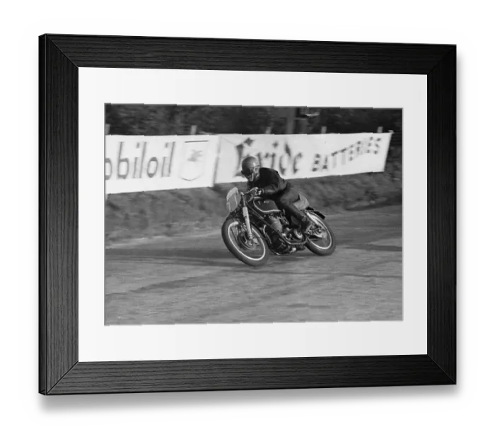Framed Print : Mick Featherstone (AJS} 1951 Junior TT Framed Print : Mick Featherstone (AJS} 1951 Junior TT