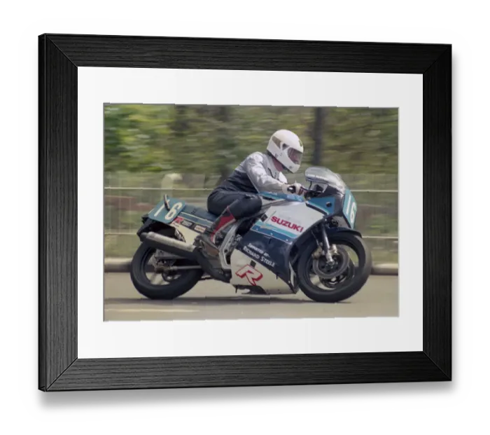 Framed Print : John McBride (Suzuki) 1986 Production B TT Framed Print : John McBride (Suzuki) 1986 Production B TT