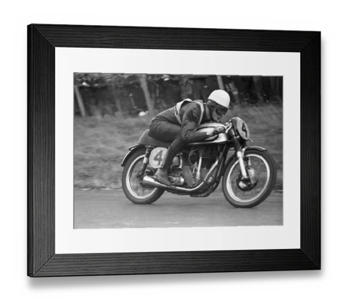 Framed Print : Ron Lilley (Norton) 1954 Cadwell Park