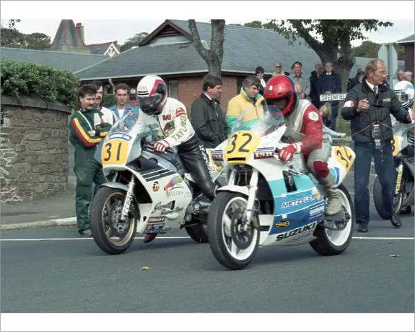 Ray Evans (Yamaha) & Chris Hook (Suzuki) 1989 Senior Manx Grand Prix