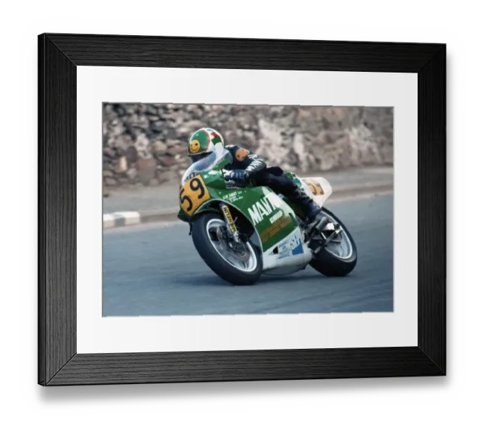 Framed Print : David O Leary (Suzuki) 1989 Senior Manx Grand Prix