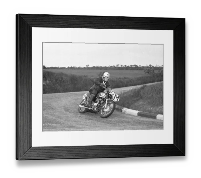 Framed Print : Angus Herbert (AJS) Travelling Marshal 1955 TT Framed Print : Angus Herbert (AJS) Travelling Marshal 1955 TT