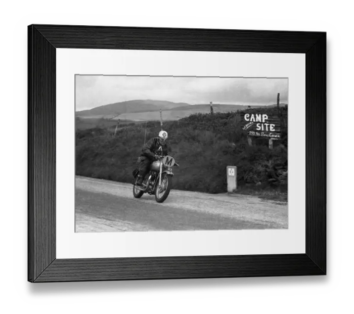 Framed Print : Angus Herbert (Triumph) Travelling Marshal 1956 TT Framed Print : Angus Herbert (Triumph) Travelling Marshal 1956 TT