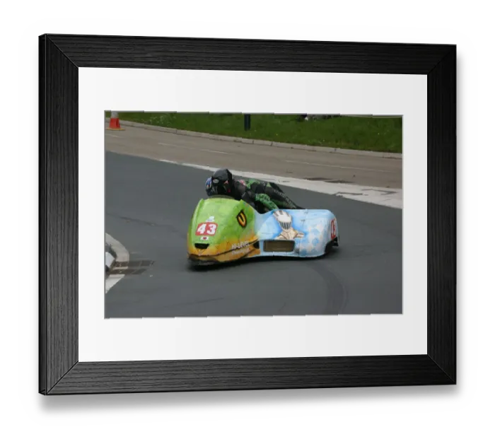 Framed Print : Mick Donovan & Colin Smyth (Suzuki) 2011 Sidecar TT